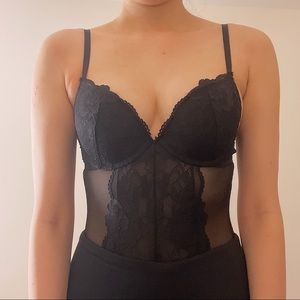 h&m black lace bodysuit